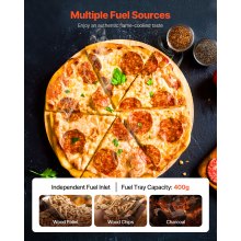 VEVOR 12" Outdoor Pizza Oven Portable Wood Pellet Pizza Oven Stainless Steel BBQ