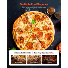 VEVOR Outdoor Pizza Oven 12 in Portable Wood Pellet Oven Iron Spray Camping