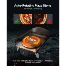VEVOR Outdoor Pizza Oven, 12 in Wood Fired Pizza Ovens, Pellet Pizza-Stove with Thermometer & Electric Rotation, Portable Pizza-Maker for Outside Backyard Patio Camping, Pizza-Stone, Carry Bag, Shovel