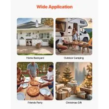 VEVOR Outdoor Pizza Oven, 12 in Wood Fired Pizza Ovens, Pellet Pizza-Stove with Thermometer & Electric Rotation, Portable Pizza-Maker for Outside Backyard Patio Camping, Pizza-Stone, Carry Bag, Shovel