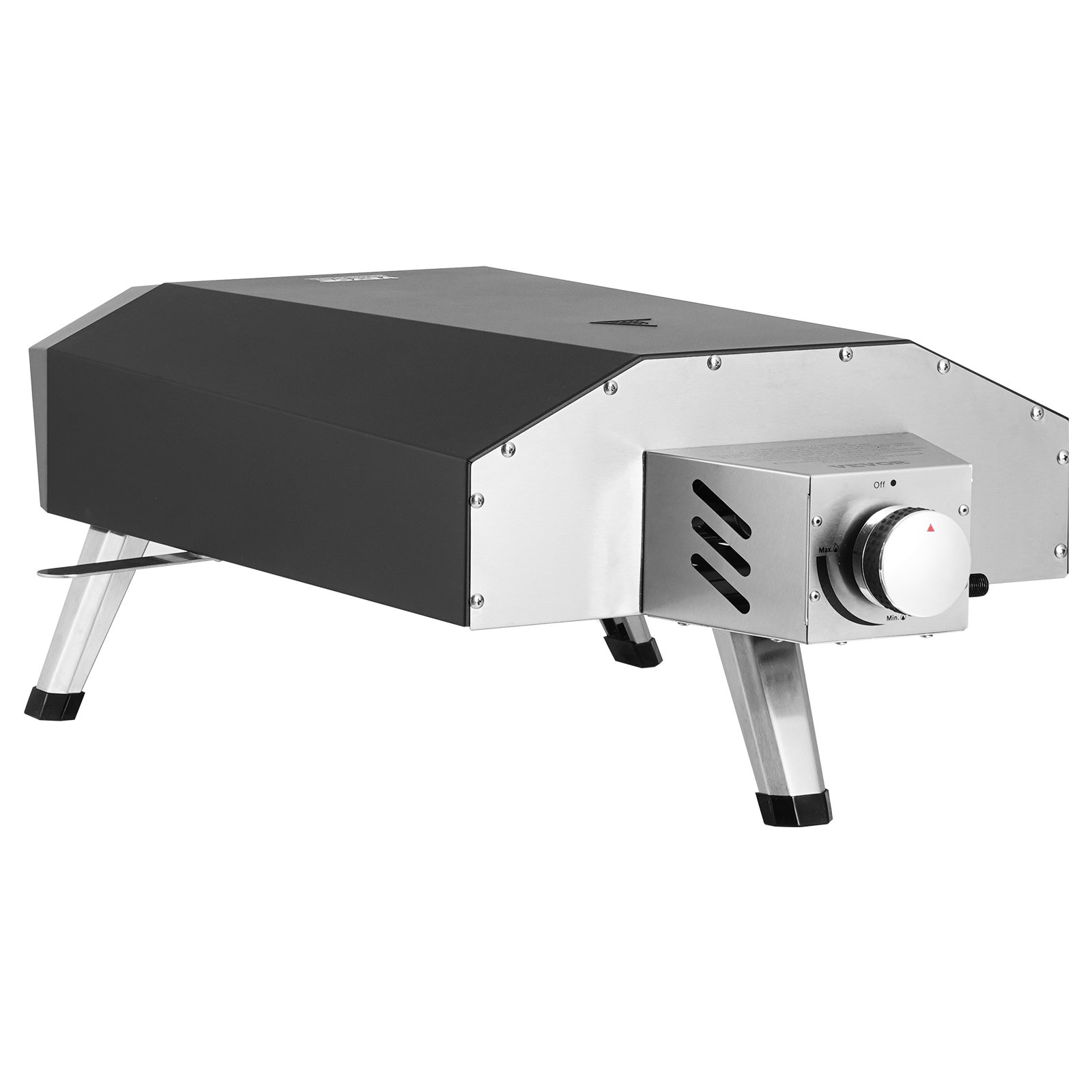 VEVOR Outdoor Pizza Oven, 13" Gas Fired Pizza Maker, Portable Outside Pizza Grill with Thickened Cordierite 210° Rotating Pizza Stone, Waterproof Cover, Iron Spray Gas Oven with Foldable Leg for Camping & Backyard