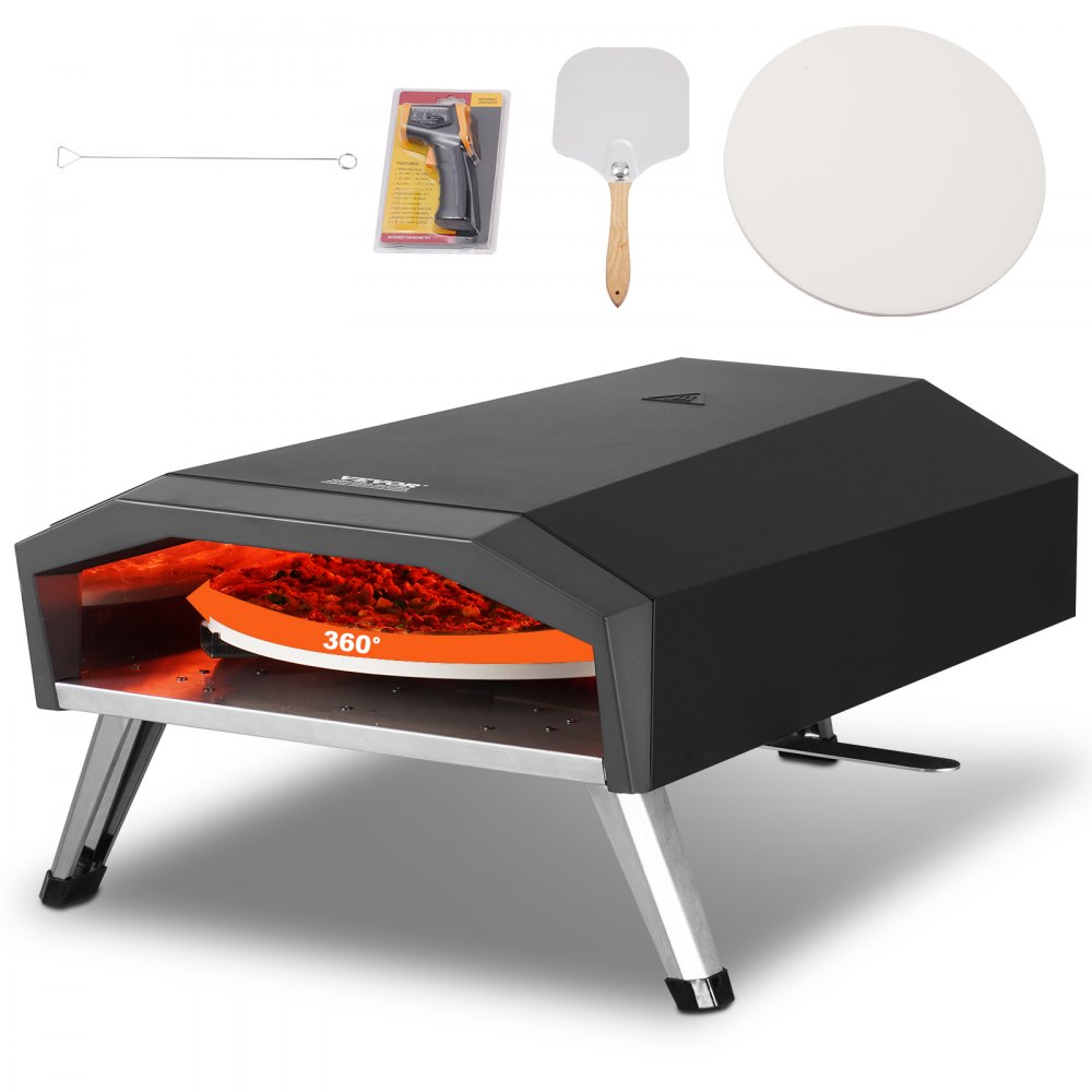 VEVOR 16" Outdoor Pizza Oven Portable Gas Oven Iron Spray Foldable for Camping