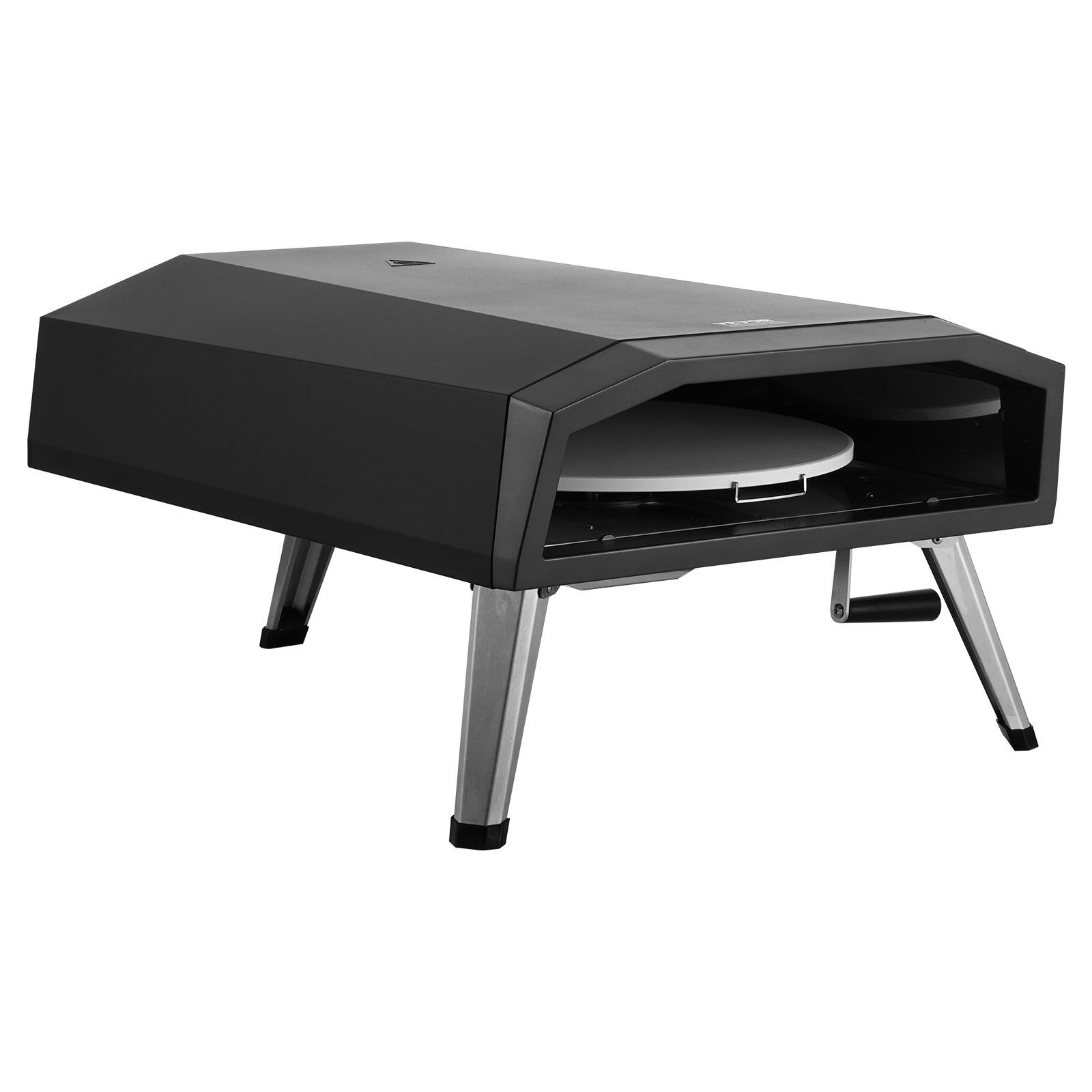 VEVOR Outdoor Pizza Oven, 16" Gas Fired Pizza Maker, Portable Outside Pizza Grill with Thickened Cordierite Pizza Stone, Waterproof Cover, Iron Spray Gas Oven with Foldable Leg for Camping & Backyard