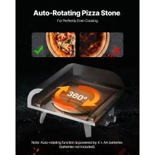 VEVOR Outdoor Pizza Oven, 12 in Propane Gas Pizza Maker, Portable Pizza-Cooker with  Electric Rotation, Thickened Pizza-Stone, Carry Bag, Propane Pizza-Oven for Outside Backyard Patio Camping, Black
