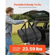 VEVOR Outdoor Pizza Oven, 12 in Propane Gas Pizza Maker, Portable Pizza-Cooker with  Electric Rotation, Thickened Pizza-Stone, Carry Bag, Propane Pizza-Oven for Outside Backyard Patio Camping, Black