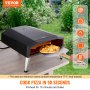 VEVOR Horno de pizza para exteriores de 13" Horno de gas portátil Plancha pulverizadora Plegable para acampar