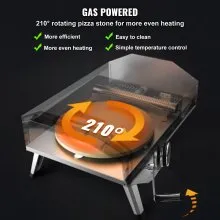 VEVOR 13" Outdoor Pizza Oven Portable Gas Oven Iron Spray Foldable for Camping