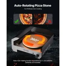 VEVOR Outdoor Pizza Oven, 16 in Propane Gas Pizza Maker, Portable Pizza-Cooker with  Electric Rotation, Thickened Pizza-Stone, Carry Bag, Propane Pizza-Oven for Outside Backyard Patio Camping, Black