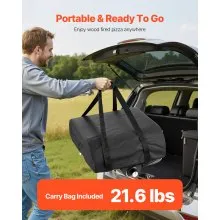 VEVOR Propane Outdoor Pizza Oven, 12 Inch Gas Pizza Maker, Portable Pizza-Cooker with Thickened Pizza-Stone, Carry Bag, Pizza-Oven for Outside Backyard Patio Camping, Black