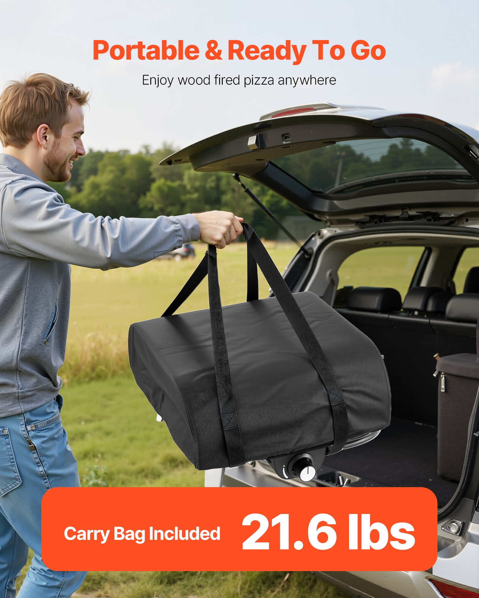 VEVOR Propane Outdoor Pizza Oven, 12 Inch Gas Pizza Maker, Portable Pizza-Cooker with Thickened Pizza-Stone, Carry Bag, Pizza-Oven for Outside Backyard Patio Camping, Black