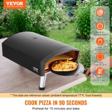 VEVOR 12" Outdoor Pizza Oven Portable Gas Oven Iron Spray Foldable for Camping