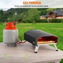 VEVOR 12" Outdoor Pizza Oven Portable Gas Oven Iron Spray Foldable for Camping