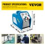 Mașină de recuperare a agentului frigorific VEVOR, 3/4 CP, un singur cilindru, recuperare a agentului frigorific HVAC, mașină portabilă de recuperare a CA pentru aer condiționat, agent frigorific, auto, albastru
