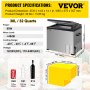 VEVOR 12 Volt Refrigerator, Portable Refrigerator (-4℉~68℉) With APP Control Car Compressor Fridge Cooler 12V/24V DC and 110-220V AC For Camping, Road Trip, Boat, Skincare, Outdoor and Home (32 Quart)