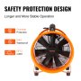 VEVOR Portable Ventilator, 254mm Heavy Duty Cylinder Fan with 10m Duct Hose, 255W Strong Shop Exhaust Blower 1720CFM, Industrial Utility Blower for Sucking Dust, Smoke, Smoke Home/Workplace