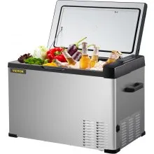 VEVOR 12 Volt Refrigerator, Portable Refrigerator (-4℉~68℉) With APP Control Car Compressor Fridge Cooler 12V/24V DC and 110-220V AC For Camping, Road Trip, Boat, Skincare, Outdoor and Home (42 Quart)