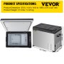 VEVOR Car Refrigerator, 42 Qt, 12v Portable Freezer with Single Zone, 12/24V DC & 110-240V AC Electric Compressor Cooler w/ -4℉-68℉ Cooling Range, for Car Truck Vehicle RV Boat Outdoor & Home use