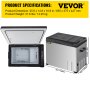 Frigider auto VEVOR, 42 Qt, congelator portabil de 12v cu o singură zonă, răcitor electric cu compresor 12/24V DC și 110-240V AC cu interval de răcire de -25-20 cm, pentru mașină, camion, vehicul, rulotă, barcă, uz exterior și casnic