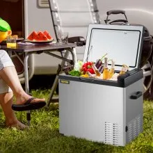 VEVOR 12 Volt Refrigerator, Portable Refrigerator (-4℉~68℉) With APP Control Car Compressor Fridge Cooler 12V/24V DC and 110-220V AC For Camping, Road Trip, Boat, Skincare, Outdoor and Home (53 Quart)