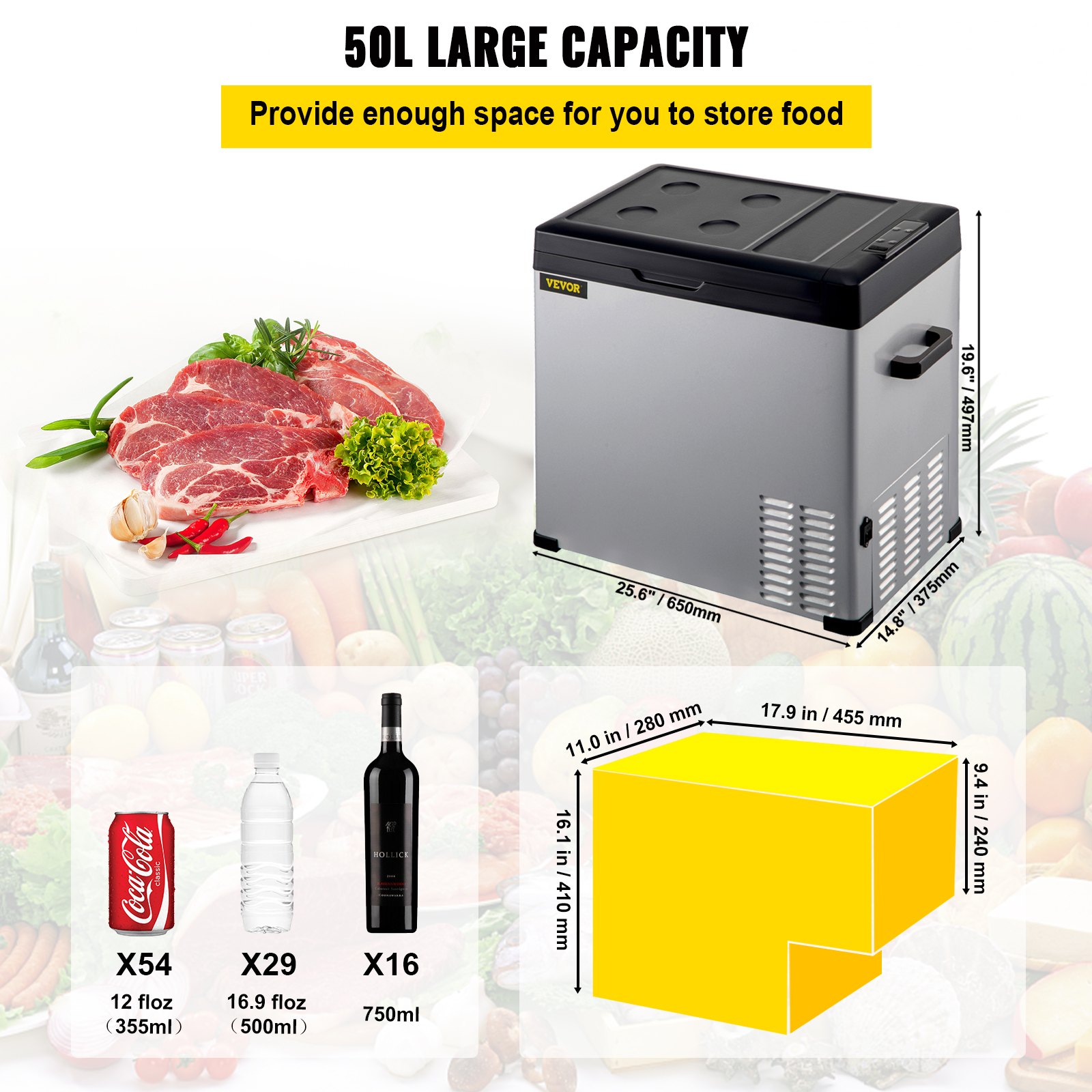 12 Volt Refrigerator, Portable Refrigerator (-4℉~68℉) With APP Control Car Compressor Fridge Cooler 12V/24V DC and 110-220V AC For Camping, Road Trip, Boat, Skincare, Outdoor and Home (53 Quart) 12 Volt Refrigerator, Portable Refrigerator (-4℉~68℉) With APP Control Car Compressor Fridge Cooler 12V/24V DC and 110-220V AC For Camping, Road Trip, Boat, Skincare, Outdoor and Home (53 Quart)