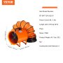 VEVOR Portable Ventilator, 304.8mm Heavy Duty Cylinder Fan with 10m Duct Hose, 367W Strong Shop Exhaust Blower 2574CFM, Industrial Utility Blower for Sucking Dust, Smoke, Smoke Home/Workplace