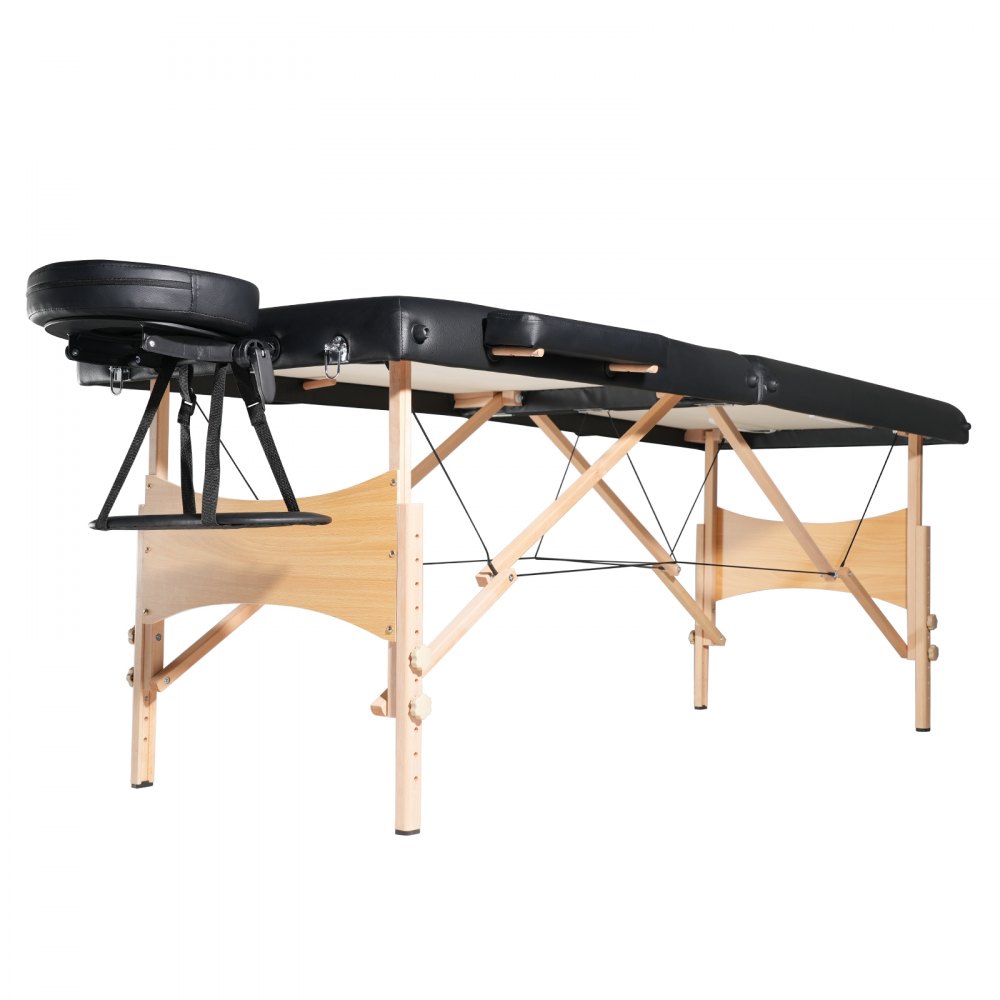 VEVOR Portable Massage Table 28" (71.1 cm) W, 2 Folding Lightweight Massage Table, 8-Level Height Adjustable Salon Tattoo Bed, Spa Table with Headrest, Armrests, Hand Pallet & Carrying Bag, 600LBS/272.2 kg