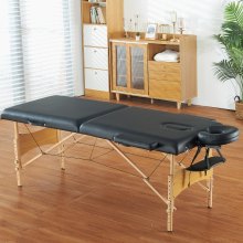 VEVOR Portable Massage Table 28" W, 2 Folding Lightweight  Massage Table, 8-Level Height Adjustable Salon Tattoo Bed, Spa Table with Headrest, Armrests, Hand Pallet & Carrying Bag, 600LBS