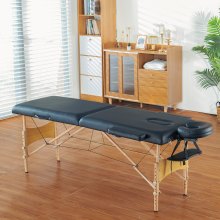 VEVOR Portable Massage Table 24" W, 2 Folding Lightweight  Massage Table, 8-Level Height Adjustable Salon Tattoo Bed, Spa Table with Headrest, Armrests, Hand Pallet & Carrying Bag, 600LBS
