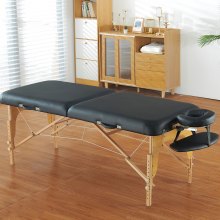 VEVOR Professional Wide Massage Table 30" W, Heavy Duty Folding Massage Table,  8-Level Height Adjustable Facial Salon Tattoo Bed, Portable Spa Table with Headrest, Hand Pallet & Carrying Bag, 750LBS