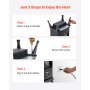 22.8 Inch Freestanding Electric Fireplace Heater 1500W Adjustable Flames Black