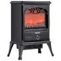 22.8 Inch Freestanding Electric Fireplace Heater 1500W Adjustable Flames Black