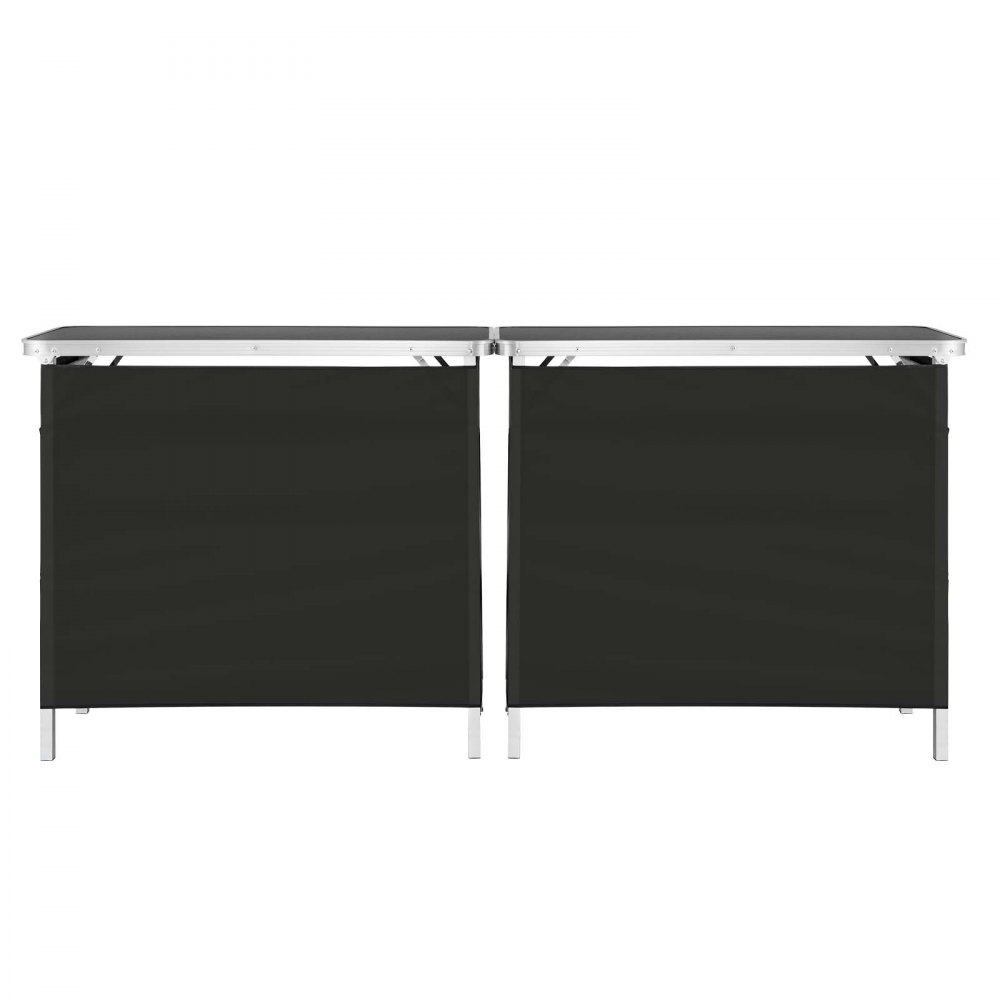 VEVOR Folding Portable Bar Table, 2 pcs, 980 x 385 x 870 mm, with Carry Bag, Storage Shelf, Detachable Skirt, Quick and Easy Setup, Foldable Mobile Bartending Station for Events, Party, Tradeshow