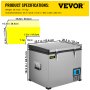 VEVOR Portable Refrigerator 48 Quart, 12 volt Refrigerator with Compressor and App Control, Metal Shell Chest Refrigerator, -4℉ to 68℉, DC 12/24V, AC 110-240V（Home & Car Use）