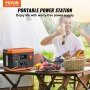 VEVOR Portable Centrale électrique Générateur solaire 296Wh 300W Batterie au lithium de secours