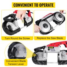 VEVOR Band Saw Portable Variable-Speed 5" Deep Cut 110V 10-Amp Motor Handheld