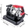 VEVOR Portable Band Saw, 110V 10-Amp Corded Tool with Removable Steel Base, 5-Inch Capacity, 6-Level Variable Speed, 0 to 45 Degree Angle, Deep-Cut Band Saw for Steel, Aluminum, Iron, Wood and PVC
