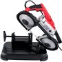 VEVOR Portable Band Saw, 110V 10-Amp Corded Tool with Removable Steel Base, 5-Inch Capacity, 6-Level Variable Speed, 0 to 45 Degree Angle, Deep-Cut Band Saw for Steel, Aluminum, Iron, Wood and PVC
