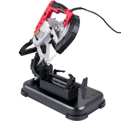VEVOR Portable Band Saw, with Removable Alloy Steel Base Cordless Band Saw, 5 Inch Cutting Capacity Hand held Band Saw,Variable Speed Portable Bandsaw, 10Amp Motor Deep Cut Band saw for Metal Wood