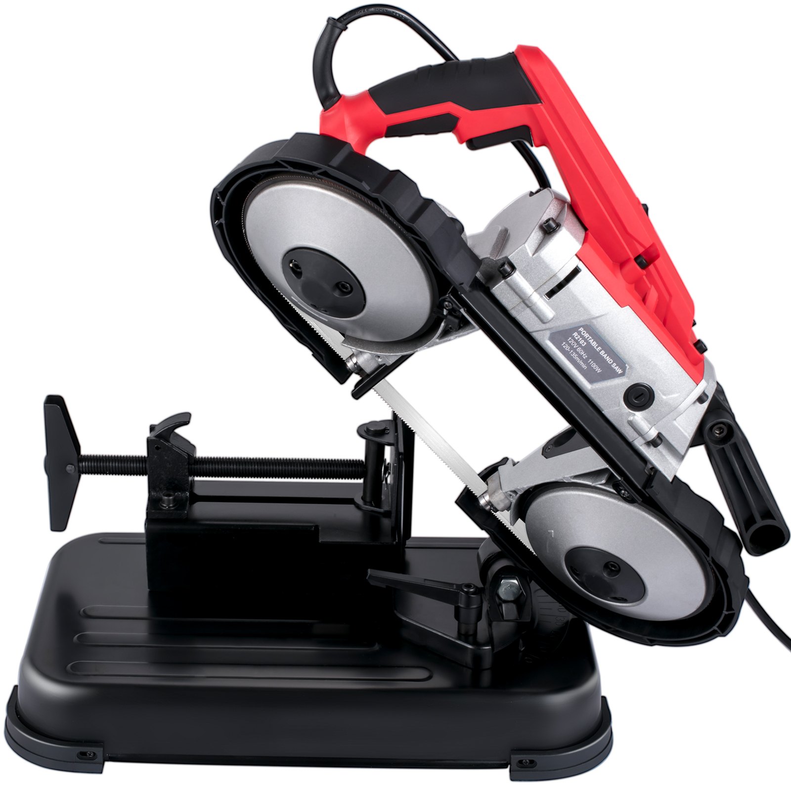 Scie à Ruban Portable à Coupe Profonde 12,7 cm, Scie à Ruban sans Fil électrique 1100W 42-144 m/min Coupe à 45°-90° avec Lampe LED Base en Alliage Amovible pour Couper Métaux PVC Bois Plastiques Scie à Ruban Portable à Coupe Profonde 12,7 cm, Scie à Ruban sans Fil électrique 1100W 42-144 m/min Coupe à 45°-90° avec Lampe LED Base en Alliage Amovible pour Couper Métaux PVC Bois Plastiques