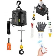 VEVOR 3-in-1 Portable Electric Hoist Winch 499 kg Wired/Wireless Remote Control