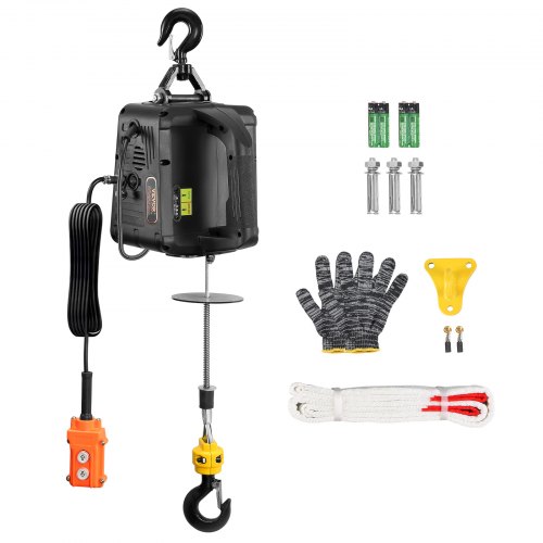 VEVOR 2-in-1 Portable Electric Hoist Power Winch 499 kg Wired Remote Control