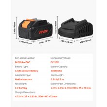 20V MAX Battery and Charger Combo 4.0 Ah Lithium-Ion Battery Pack Fast Charging