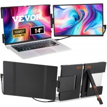 VEVOR Laptop Screen Extender 14in HD 1080P Portable Monitor for 13"-17" Laptop