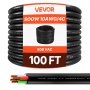 VEVOR 30.48 m 10AWG Portable Power Cable (4 Conductor), Heavy Duty 600V SOOW Electrical Cable, Industrial Grade Electric Wire, Premium CPE Rubber Jacket, Copper Extension Cord for Welder Machine
