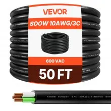 50 FT 10AWG Premium Electrical Power Cable Copper Extension Cord Wire 600V
