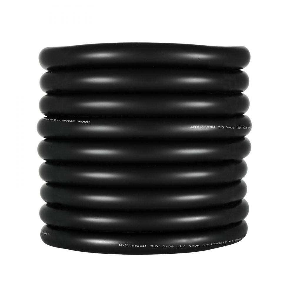 VEVOR 7.62 m 6AWG Portable Power Cable (4 Conductor), Heavy Duty 600V SOOW Electrical Power Cable, Industrial Grade Electric Wire, Premium CPE Rubber Jacket, Copper Extension Cord for Welder Machine