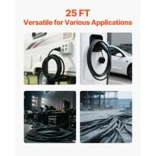 25 FT 6AWG Portable Electrical Power Cable Extension Cord Copper Wire 600V