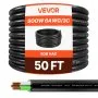 VEVOR 15.24 m 6AWG Portable Power Cable (3 Conductor), Heavy Duty 600V SOOW Electrical Power Cable, Industrial Electric Wire, Premium CPE Rubber Jacket, Copper Extension Cord for Welder Machine