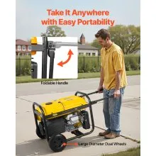VEVOR Portable Generator, 9625W Peak Watt Home Generator, Backup Generators for Home with Foldable Handle, Electric Start, Gas Powered, CO Sensor, RV & Emergency Ready 30A & 20A Outlets, AVR