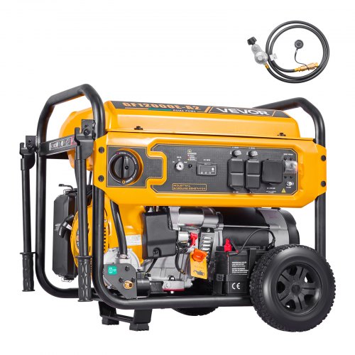 VEVOR Portable Generator, Gasoline 13500W Peak Watt & LPG 12000W Peak Watt Dual Fuel Generator, Home Backup Generators with Electric Start, Gasoline & LPG Powered, CO Sensor, 20A & 50A Outlets
